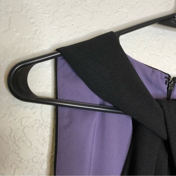 WHBM black twisted collar houndstooth skirt sleeveless sheath dress size 2 NWT - Picture 9 of 15